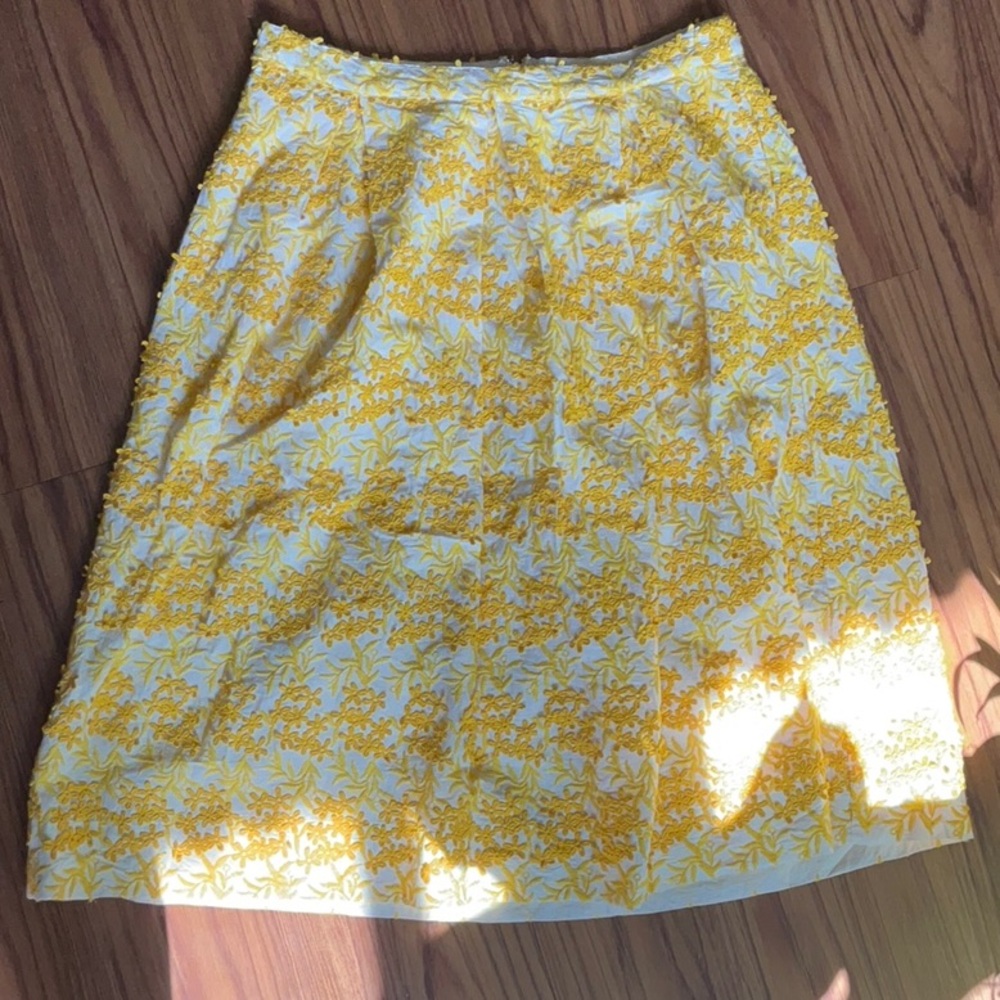 Topshop Cream and Yellow Flower Skirt